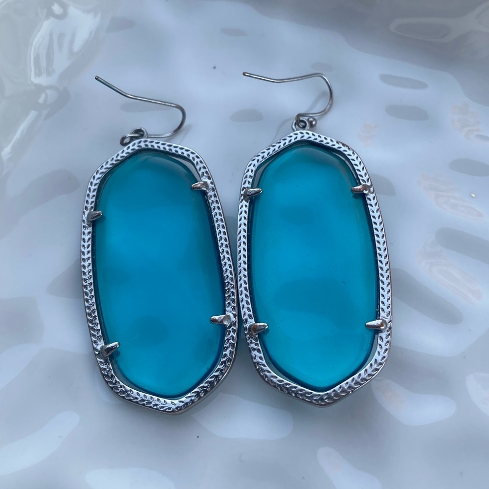 COPY - Kendra Scott Silver Clear Blue Danielle Earrings